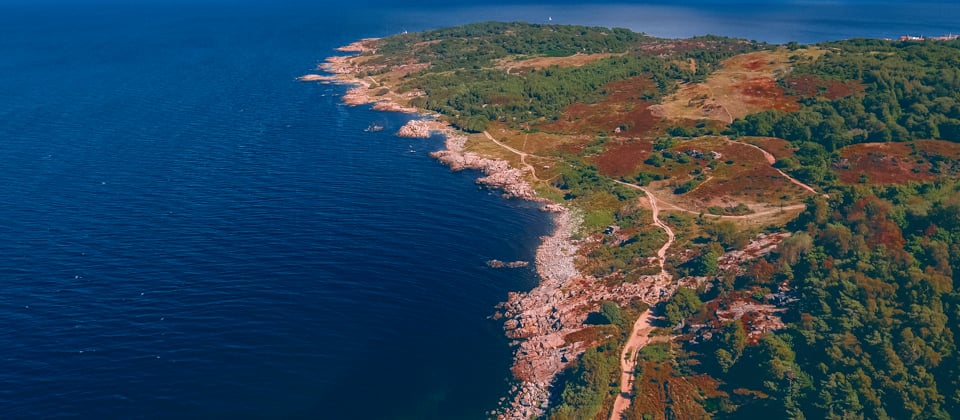 Coast of Bornholm, Denmark, coastal surveillance by Terma radar.