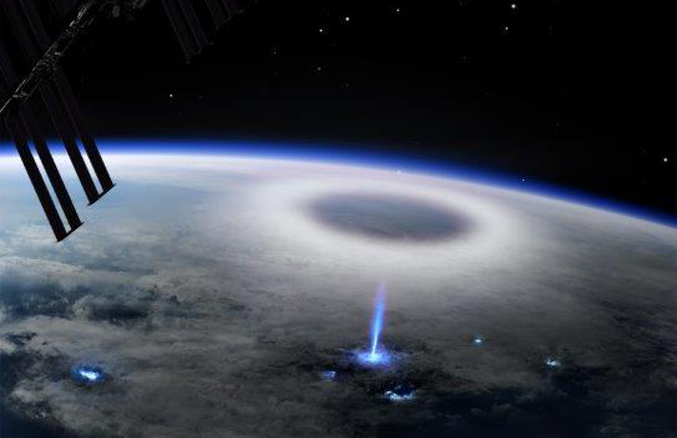 DTU illustration of high-altitude electrical discharges such as blue jets from ISS via ASIM