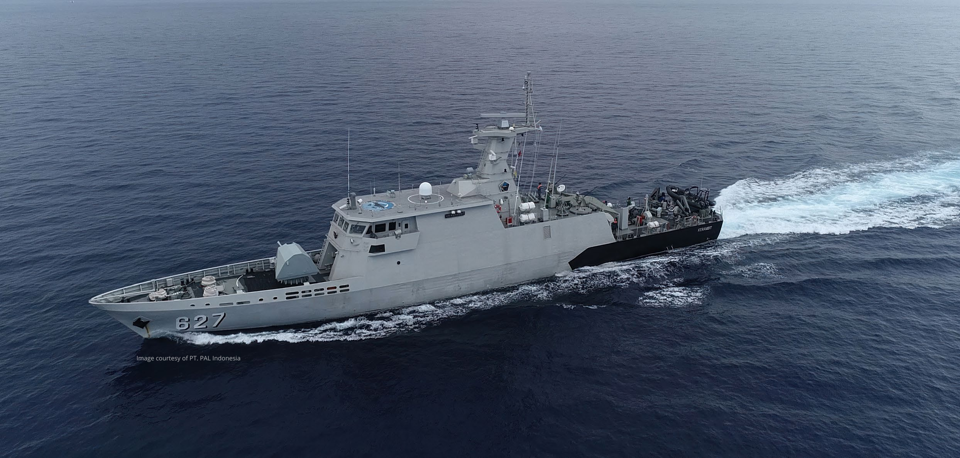 Navy vessel KCR 60 by PT PAL Indonesia.