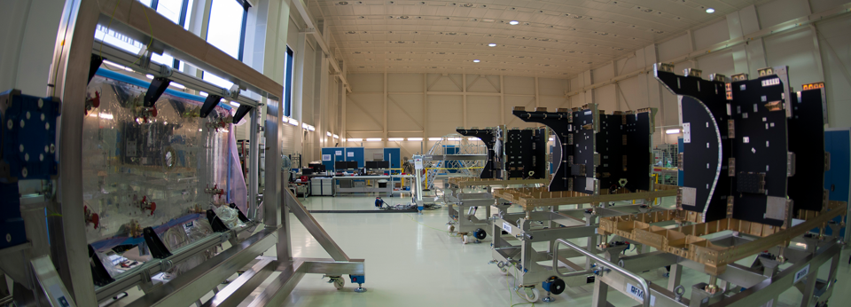 Six Galileo FOC satellites at OHB.