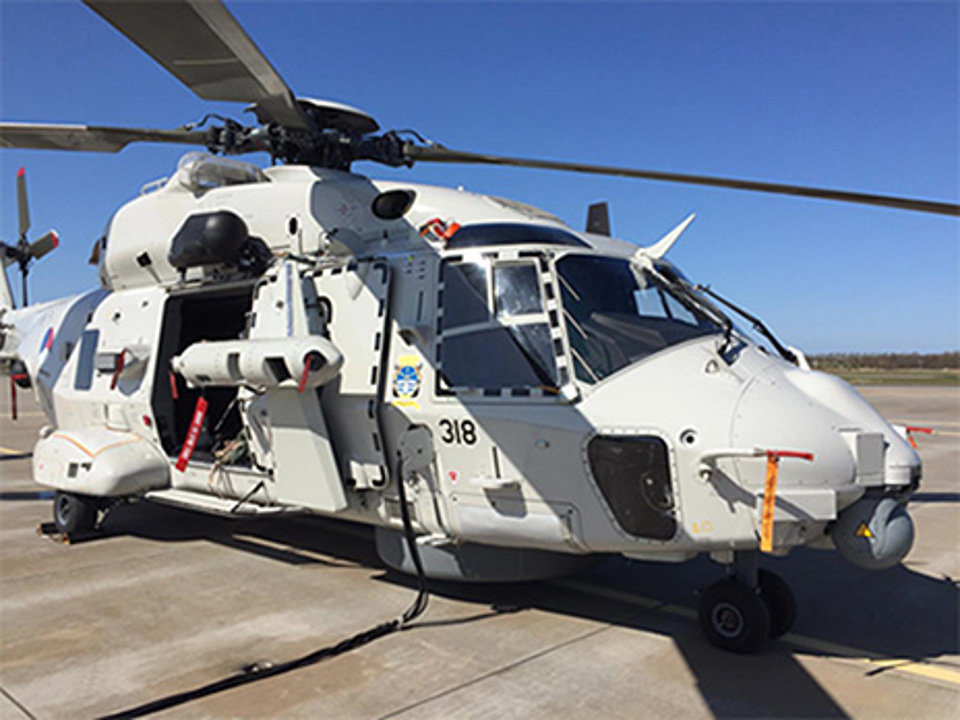 Terma aircraft survivability equipment on RNLAF NH90 helicopter.