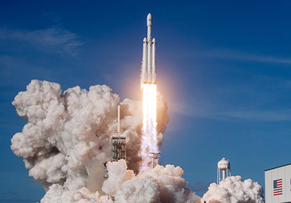 SpaceX Falcon Heavy Rocket Launched with 12 Terma Star Trackers.