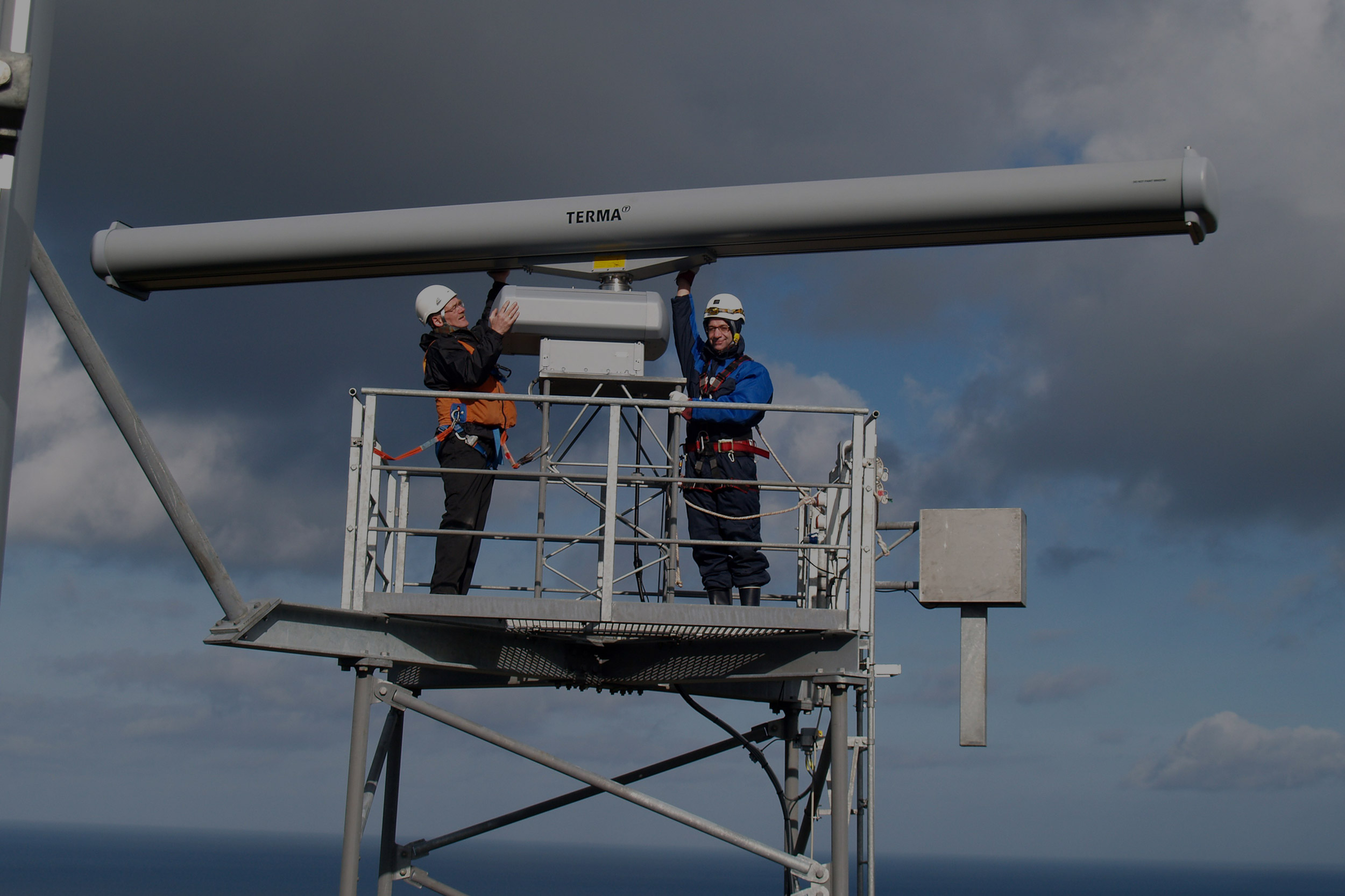Terma Service Engineers conducting service on a SCANTER radar.