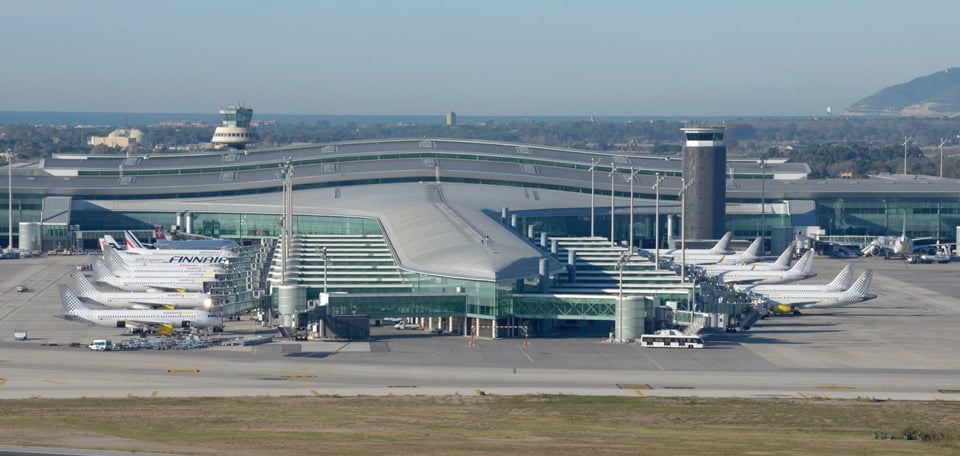Airplanes at an airport.