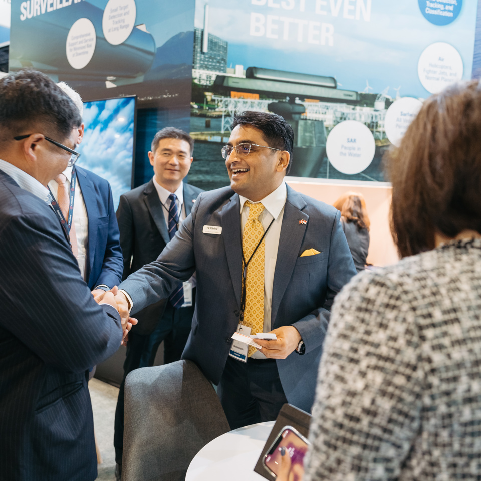 Terma meet customers at exhibition.