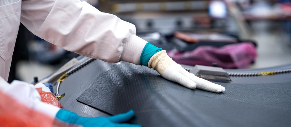 Employee at Terma's production facility in Denmark.