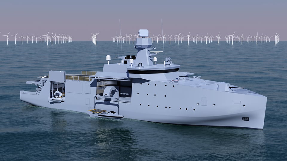 Drawing of the future Danish Patrol Vessels.