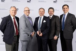 Steen M. Lynenksjold accepting the Supplier Excellence Award on behalf of Terma.