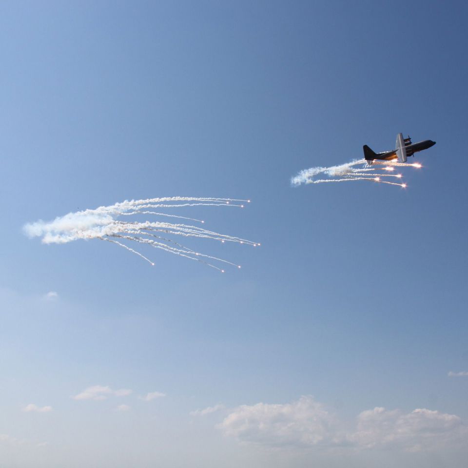 Aircraft with Terma self protection systems.