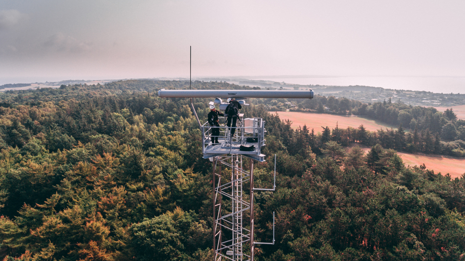 Terma Service Engineers At Work At The Top Of A Radar Tower