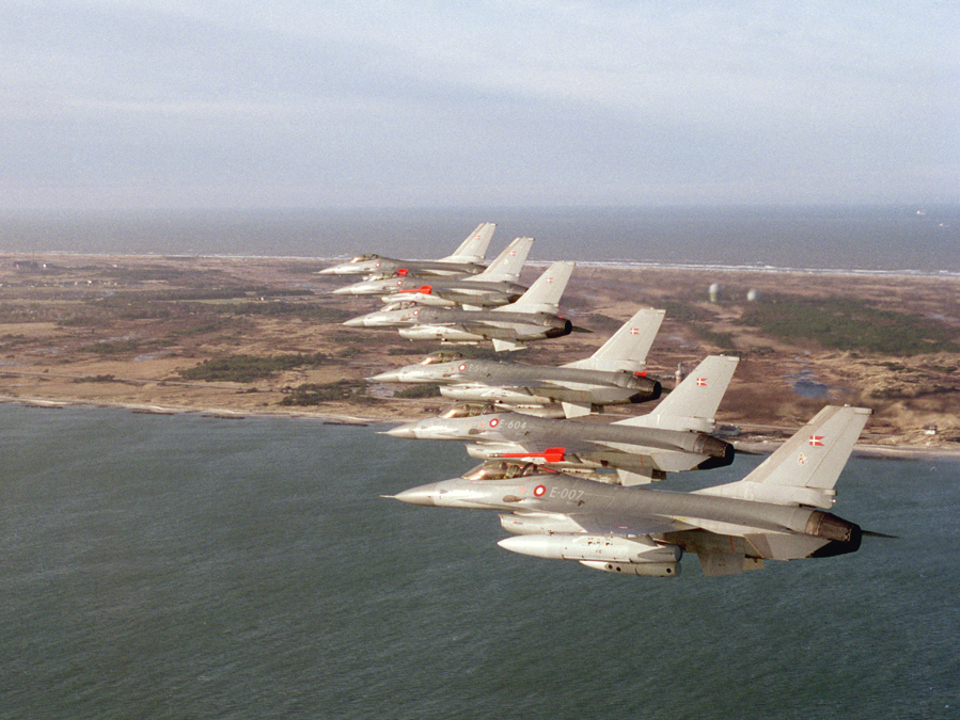 F-16 Aircrafts in the Sky.