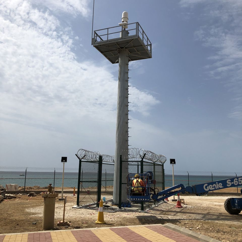 Terma SCANTER 1002 radar protecting the coastline.