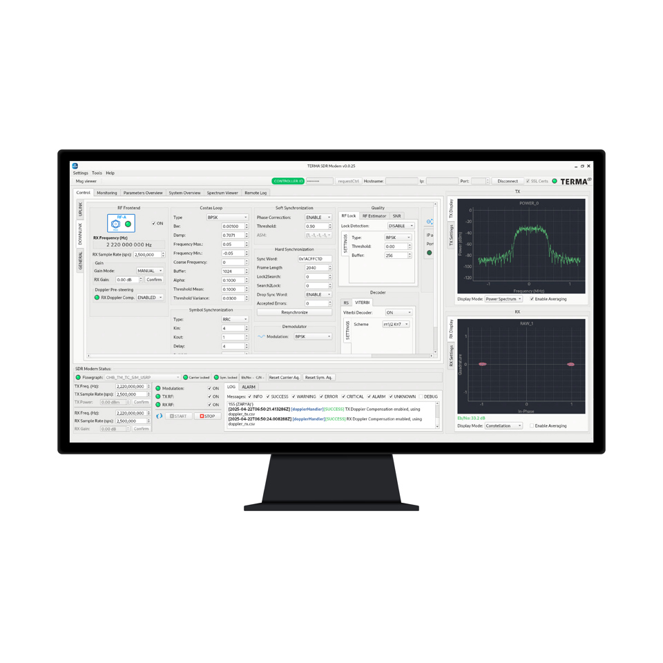 Terma SDR Modem on a Computer.