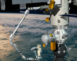 Illustration of ASIM's location ISS.