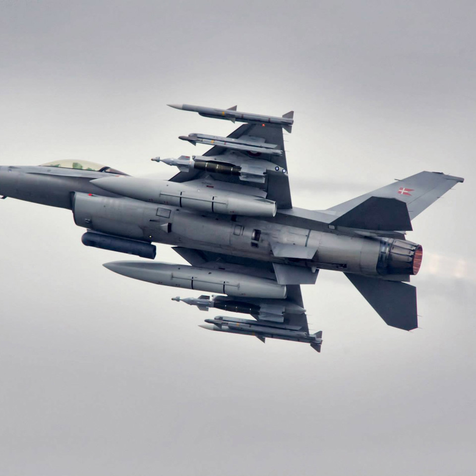 Royal Danish Air Force F-16 Fighting Falcon in the air.