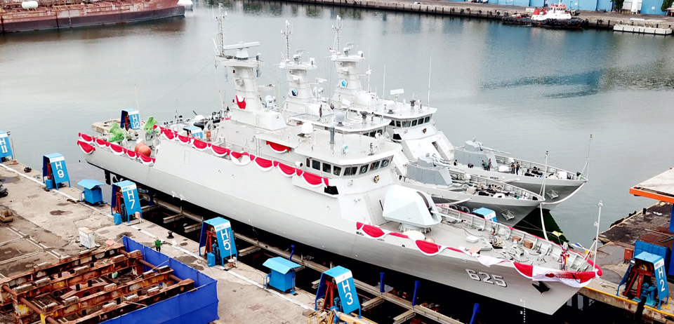 KCR 60 navy vessel docked in the harbour.