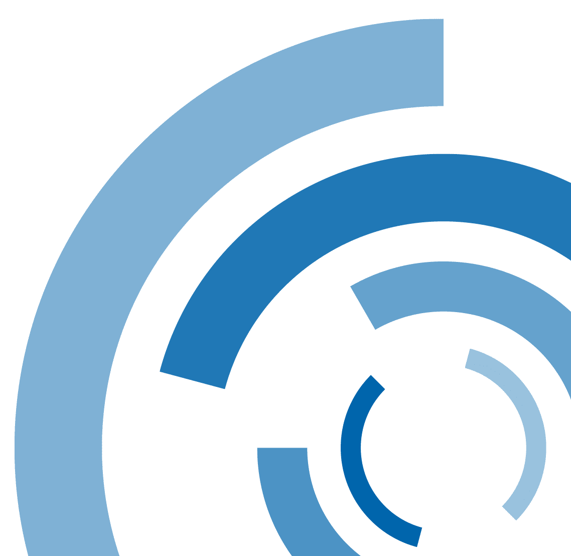 A blue and white circle with a blue circle inside. Description generated by AI