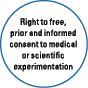 Right to free, prior and informed consent to medical or scientific experimentation