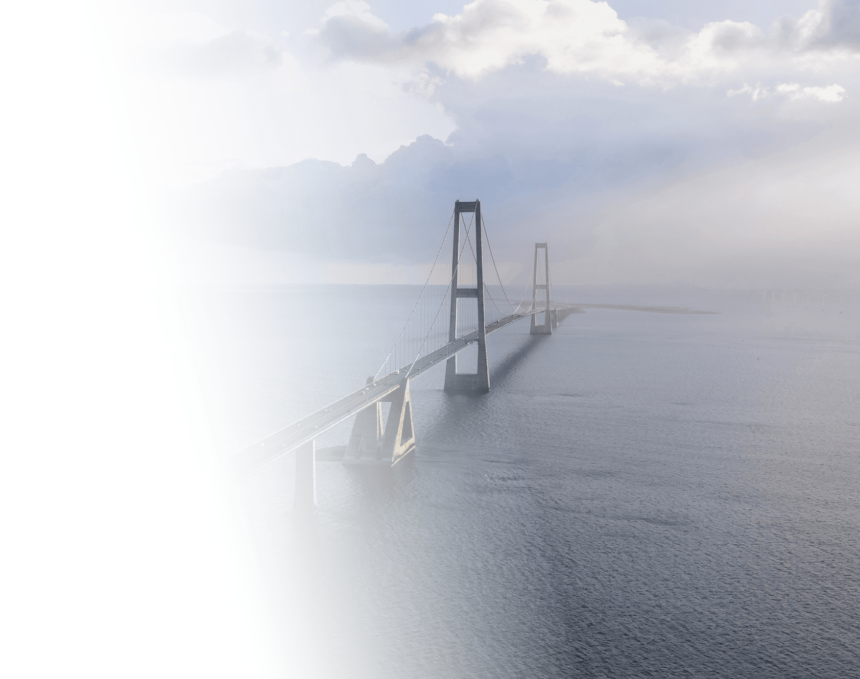 The famous Great Belt bridge ( stbroen) in Denmark, a multi-element fixed link crossing the Great Belt strait between the Danish islands of Zealand and Funen; Shutterstock ID 2173784925; purchase_order: -; job: -; client: -; other: -